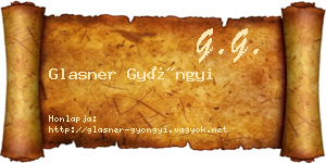 Glasner Gyöngyi névjegykártya