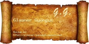 Glasner Gyöngyi névjegykártya